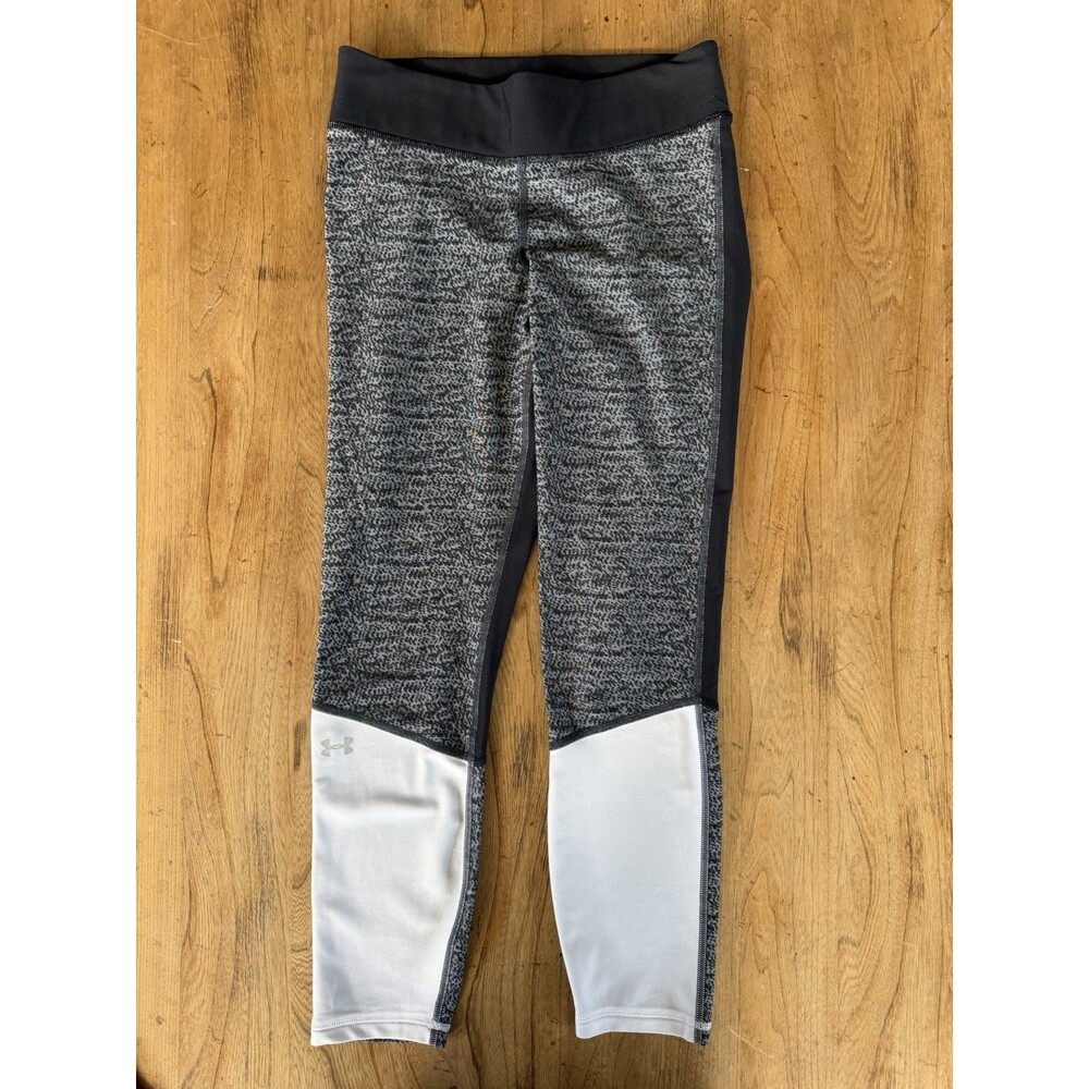 Under Armor Women Size M Compression Heat Gear Leggings Black Gray White